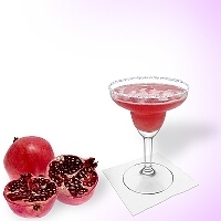 Pomegranate margarita served in a margarita glass with a sugar or salt rim. Click on the picture to see the complete recipe with more pictures.